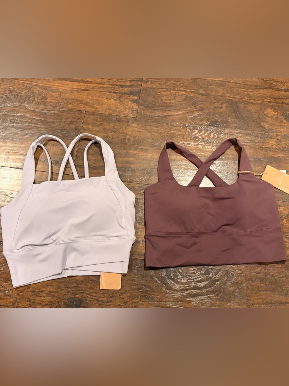 Set of 2 Strappy Sports Bras - Light Lilac & Mauve - Picture 2 of 8